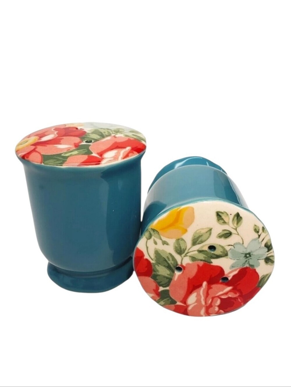 Pioneer Woman Vintage Floral Ceramic Salt and Pepper Shakers